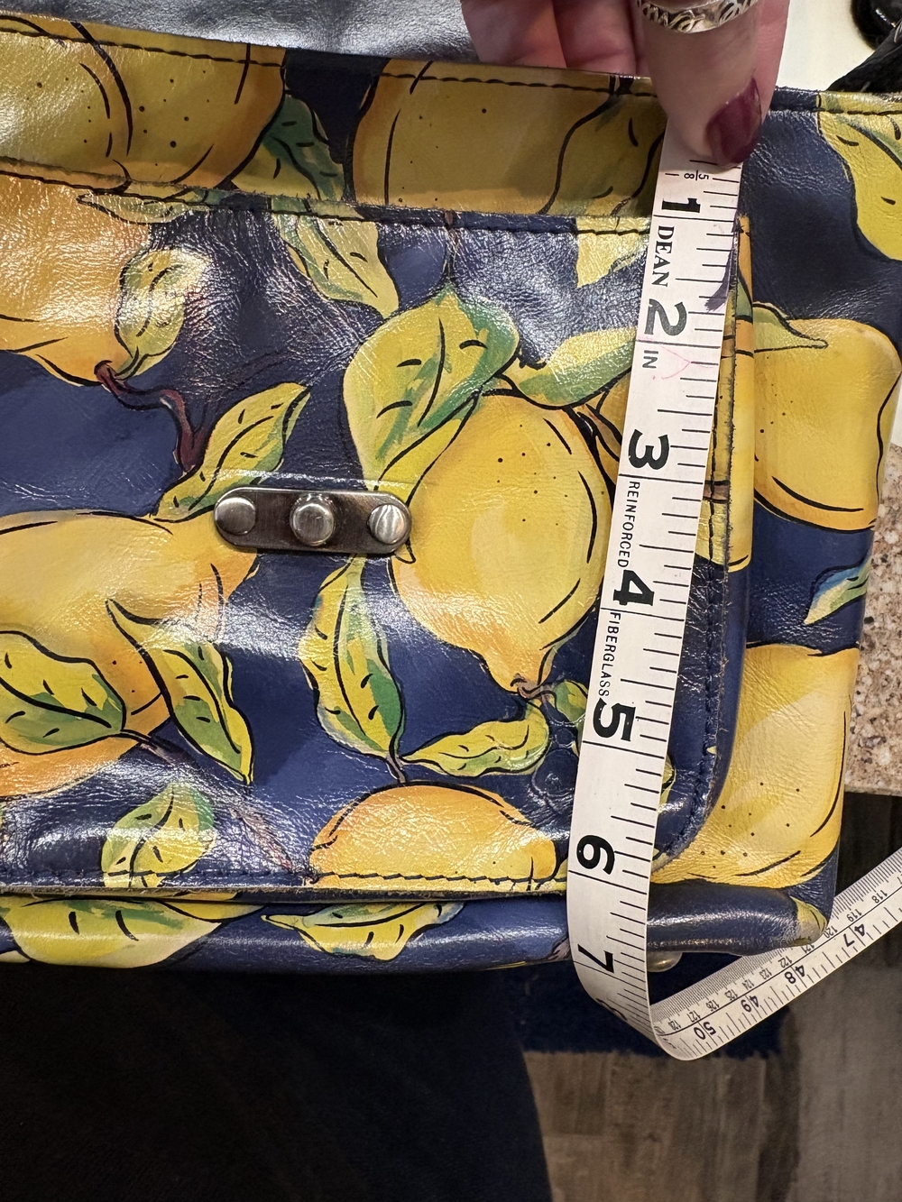 Patricia Nash Positano Lemon Leather Crossbody Bag